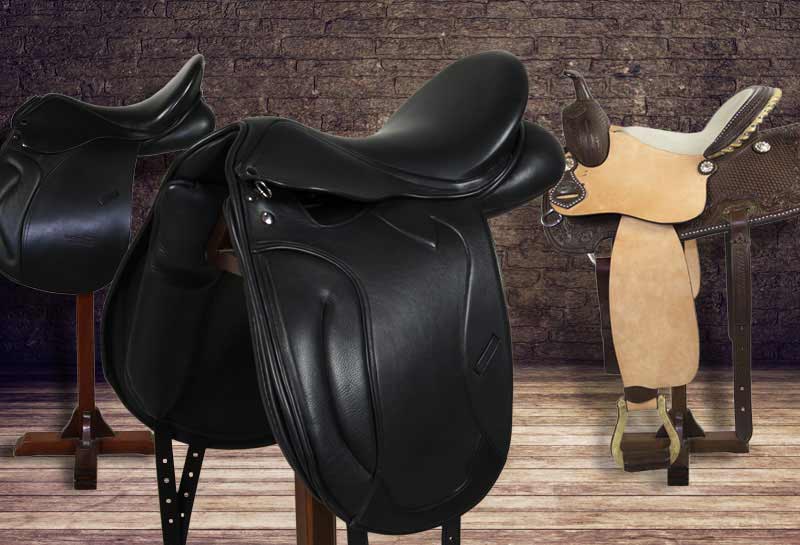 Selle per cavallo e pony da monta inglese, salto e dressage, disponibili nel negozio di articoli per l'equitazione e online
